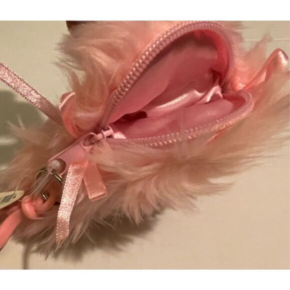 Mary Meyer Plush Pink Poodle Bows Dog Clip on Change Purse NWT - Picture 5 of 6